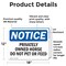 Signmission Privately Owned Horse Do Not Pet Or Feed OSHA Notice Sign, Vinyl Decal, 18in W x 12in L, 2PK OS-2PACK-NS-D-1218-L-17875 - alternate 2